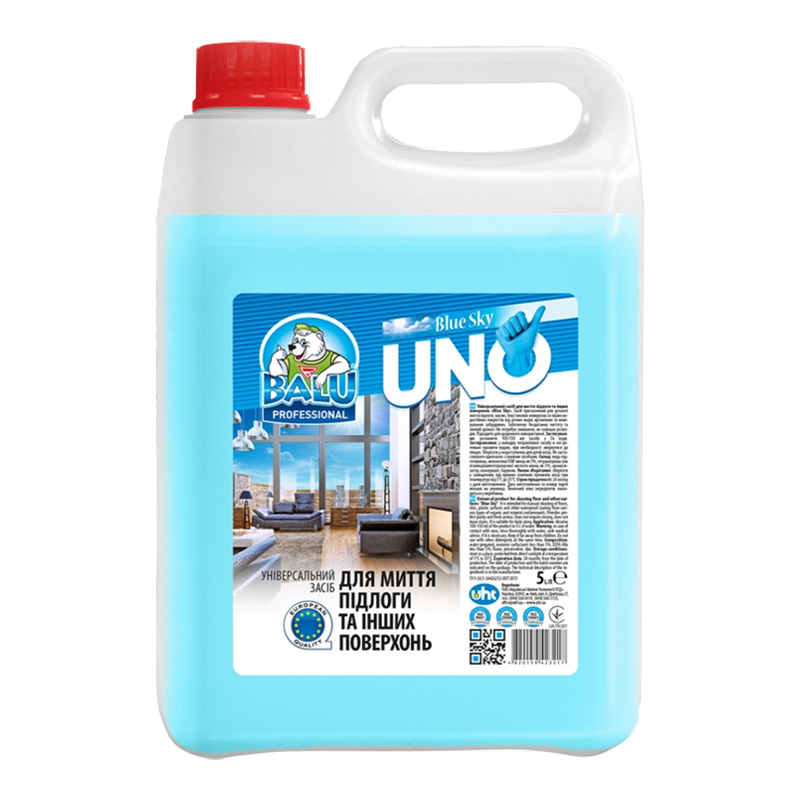 Універсальний засіб для миття підлоги та інших поверхонь BALU® UNO «Blue Sky», каністра 5000 мл